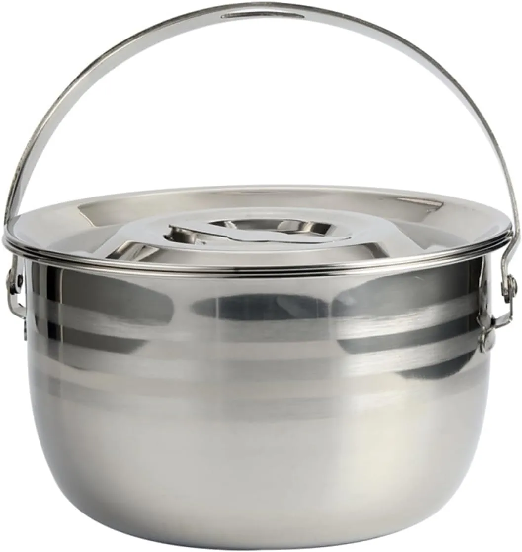 Camping Soup Pot Steel Camp Fire Pot for Home Lightweight Non-stick Household Cookware