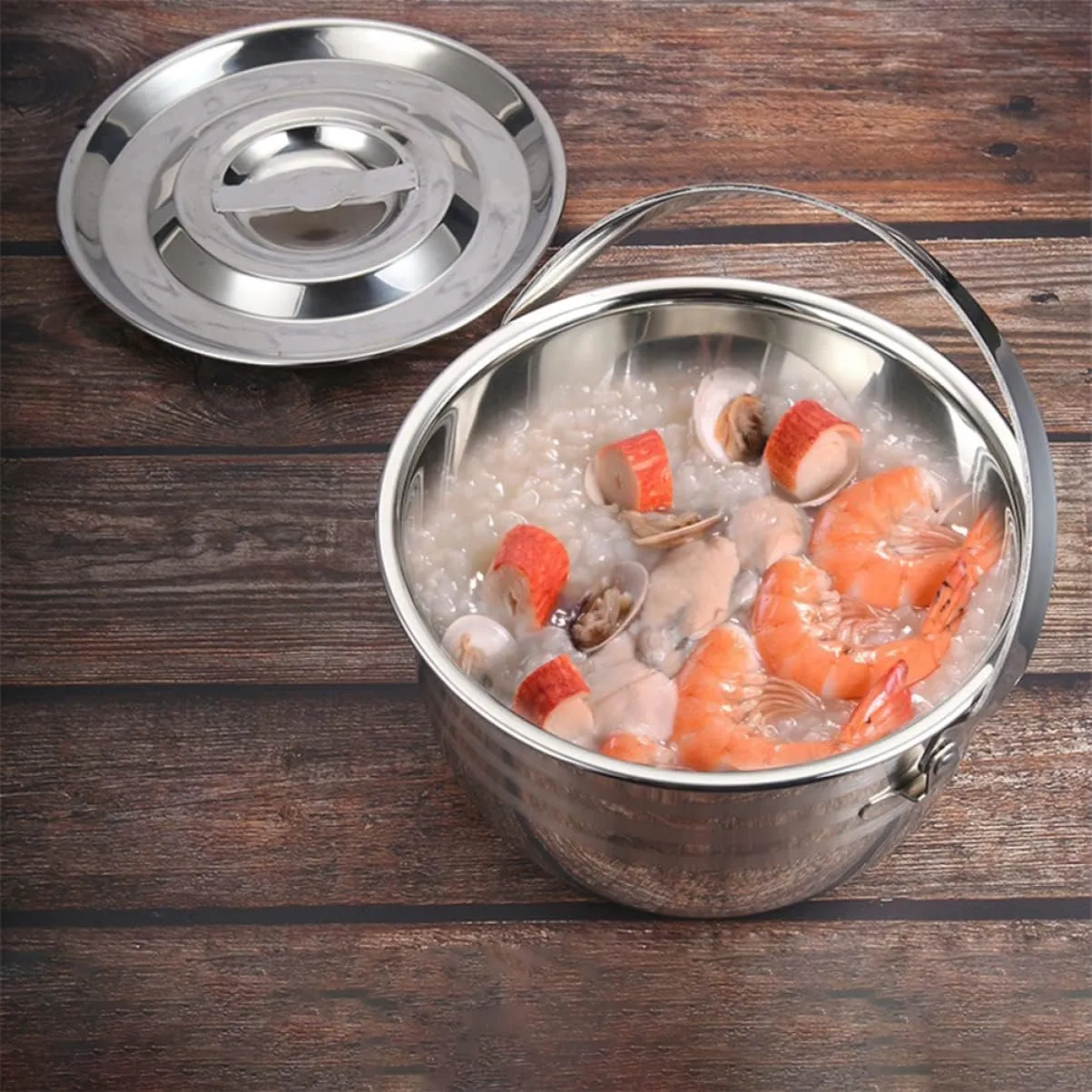Camping Soup Pot Steel Camp Fire Pot for Home Lightweight Non-stick Household Cookware