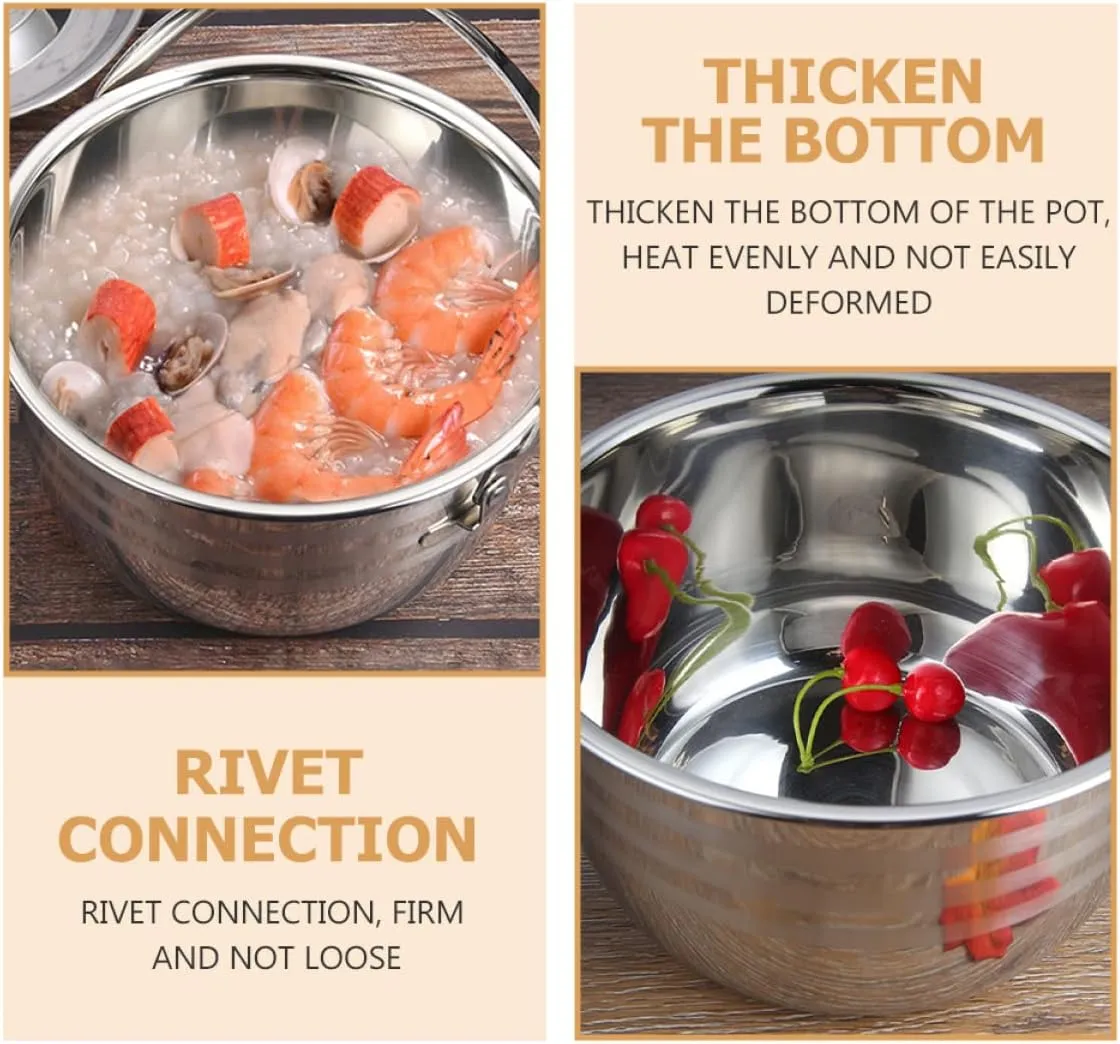Camping Soup Pot Steel Camp Fire Pot for Home Lightweight Non-stick Household Cookware