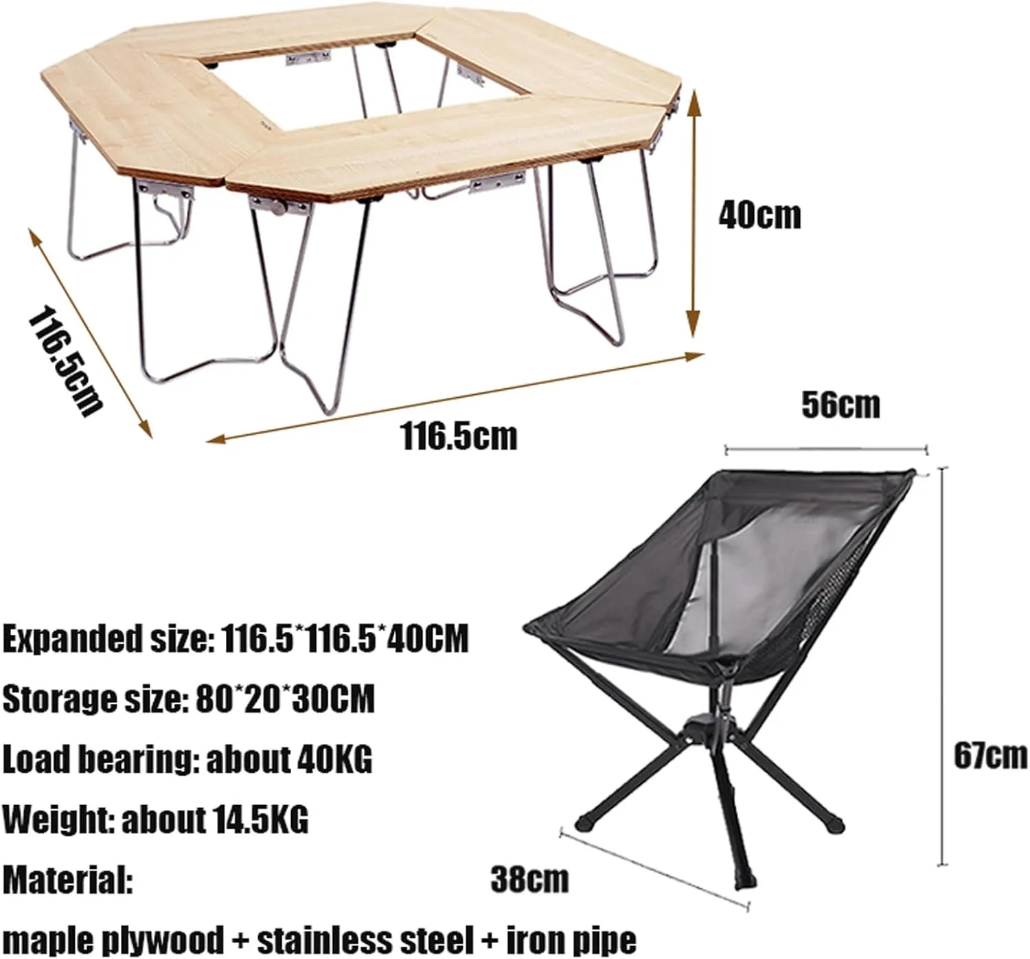 Camping Splicing Table Set with Chairs, Outdoor Camping Folding Table Chair Set Portable Beach Table Foldable Chiars for Camping, Picnic, Travel, RV