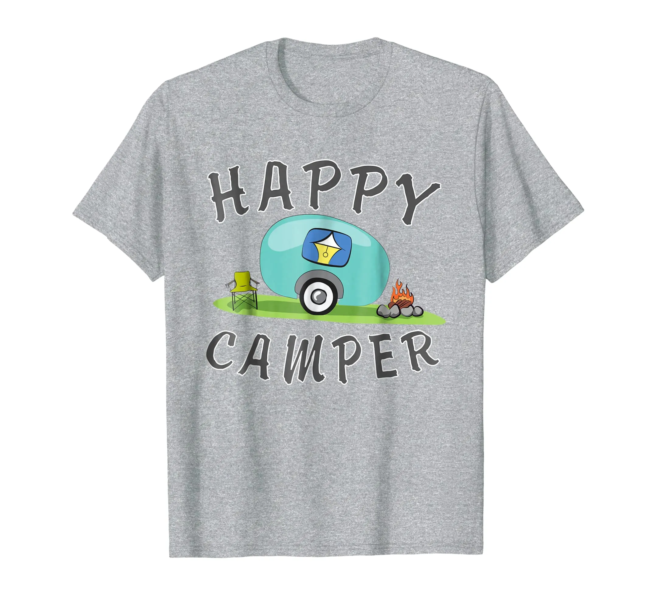 Camping T-Shirt - Happy Camping Trailer Camper Tee