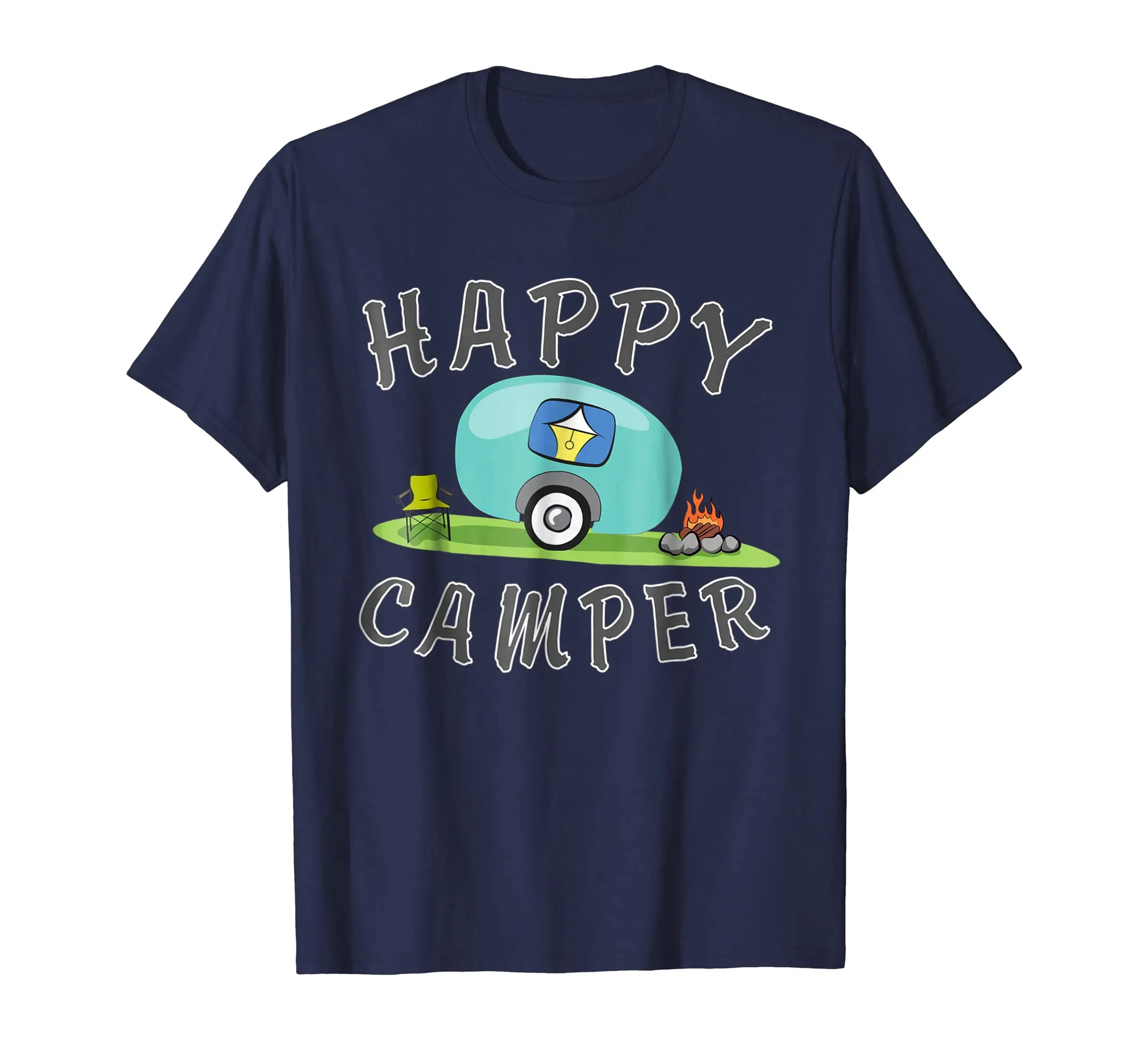 Camping T-Shirt - Happy Camping Trailer Camper Tee