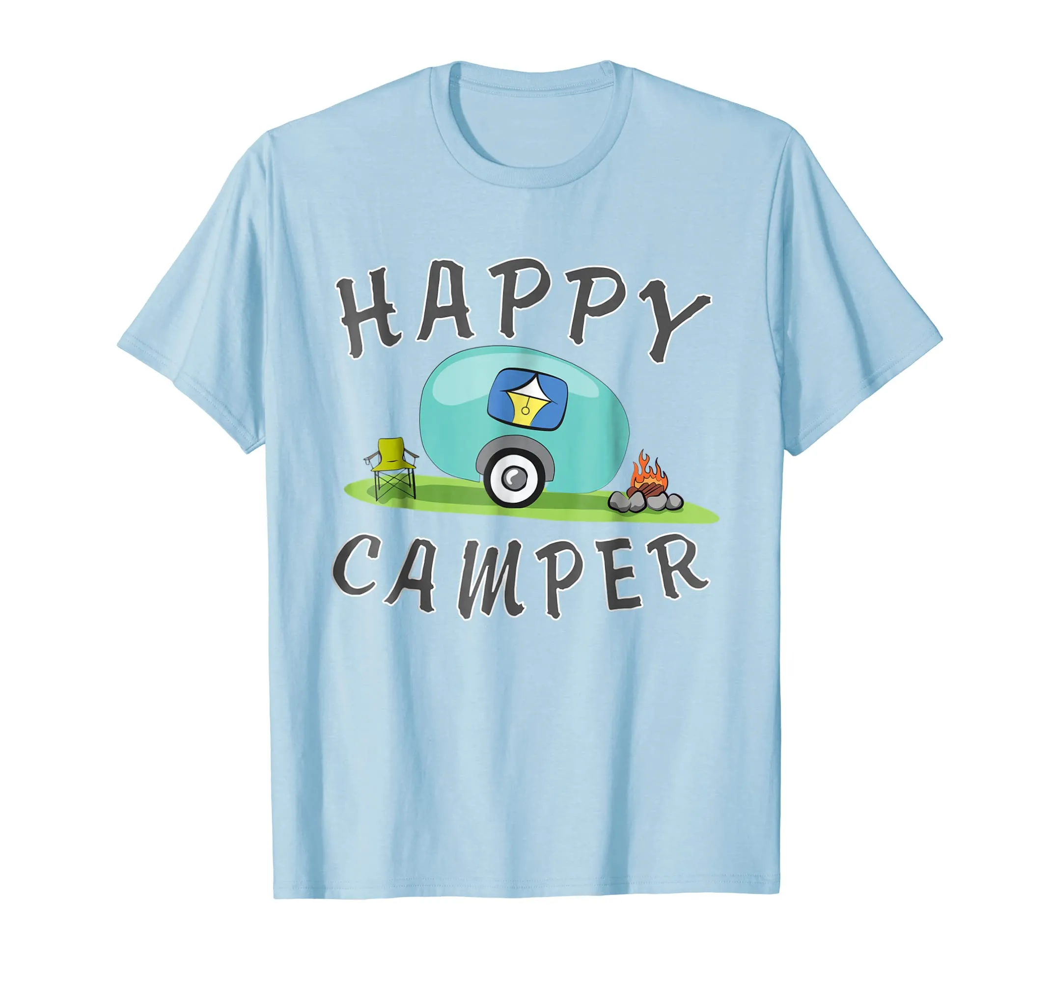 Camping T-Shirt - Happy Camping Trailer Camper Tee