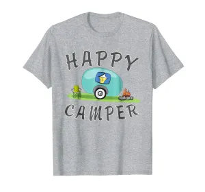 Camping T-Shirt - Happy Camping Trailer Camper Tee