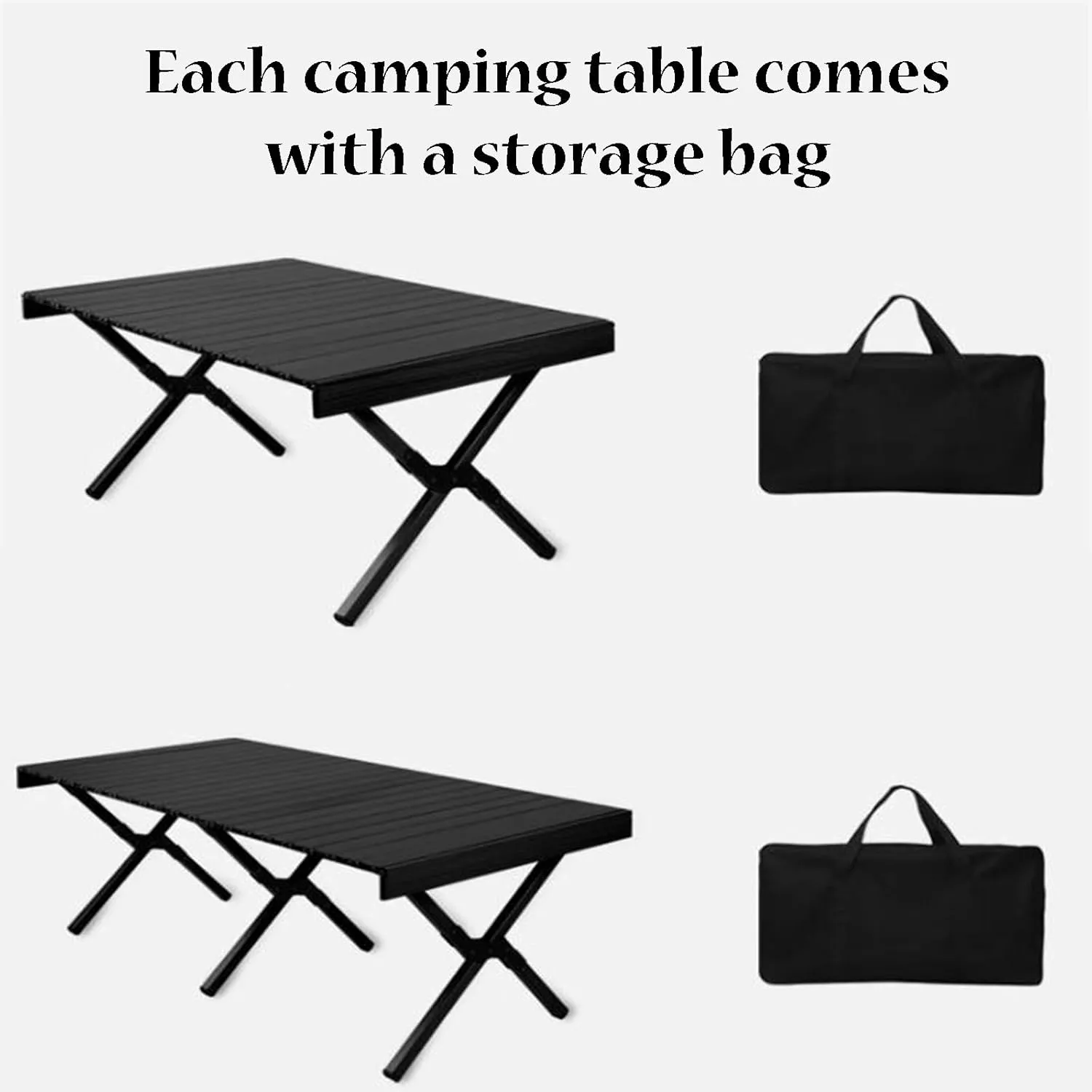 Camping Table Camping Folding Table Foldable Picnic Table Portable Roll Up Desktop Easy to Assembly for Indoor & Outdoor, Standard