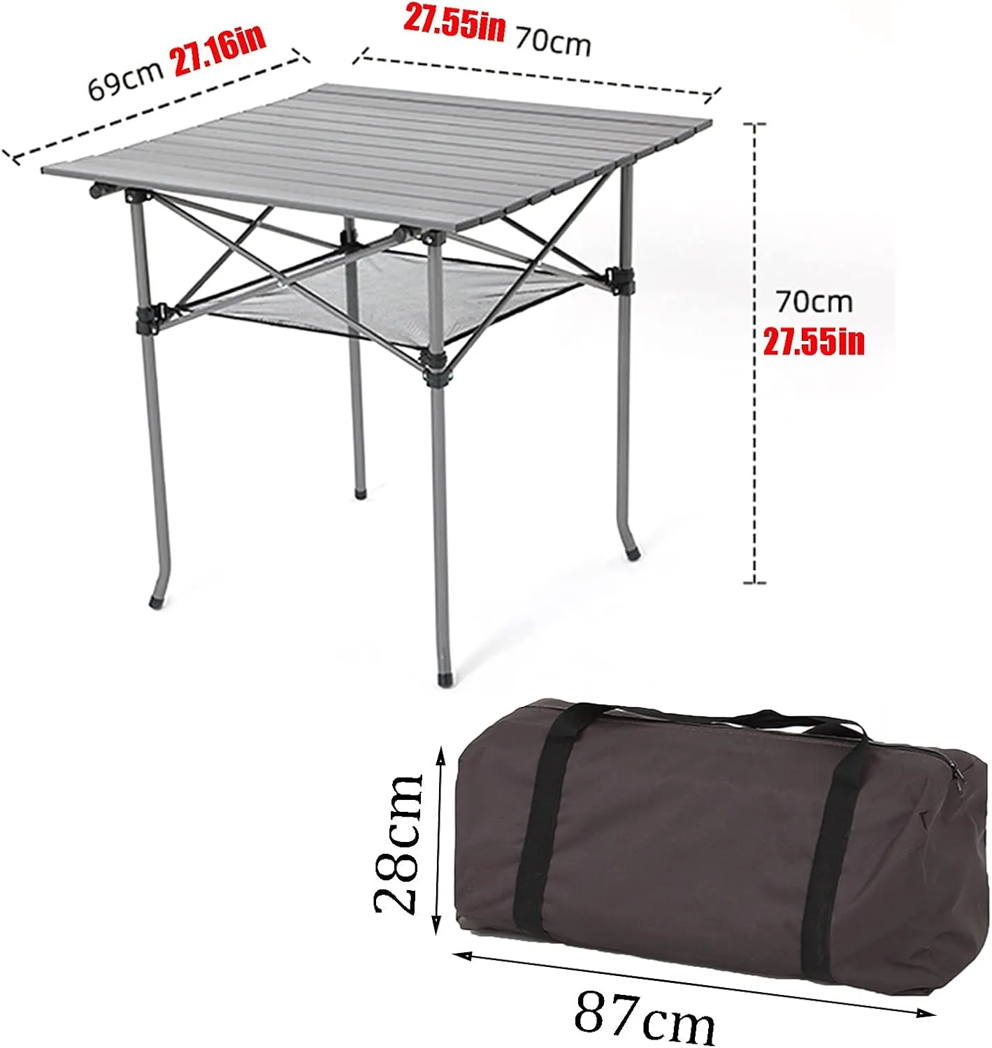 Camping Table Chairs Outdoor Folding Table and Chair Set, Aluminum Alloy Roll Table Top, Suitable for Balcony Garden Fishing Camping Picnic Table (Color : Package 4)