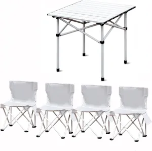 Camping Table Chairs Portable Outdoor Folding Table and Chair Set, Ultra-Light and Durable Aluminum Alloy Picnic Table, Suitable for Car Travel Beach Fishing (Color : Package 2)