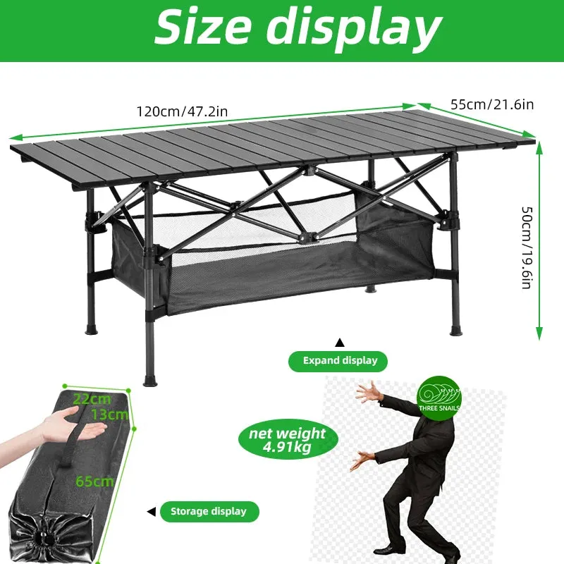 Camping Table Collapsible Folding Outdoor Furniture Barbecue Backpacking Nature Hike Lightweight Equipment Lifting Desk