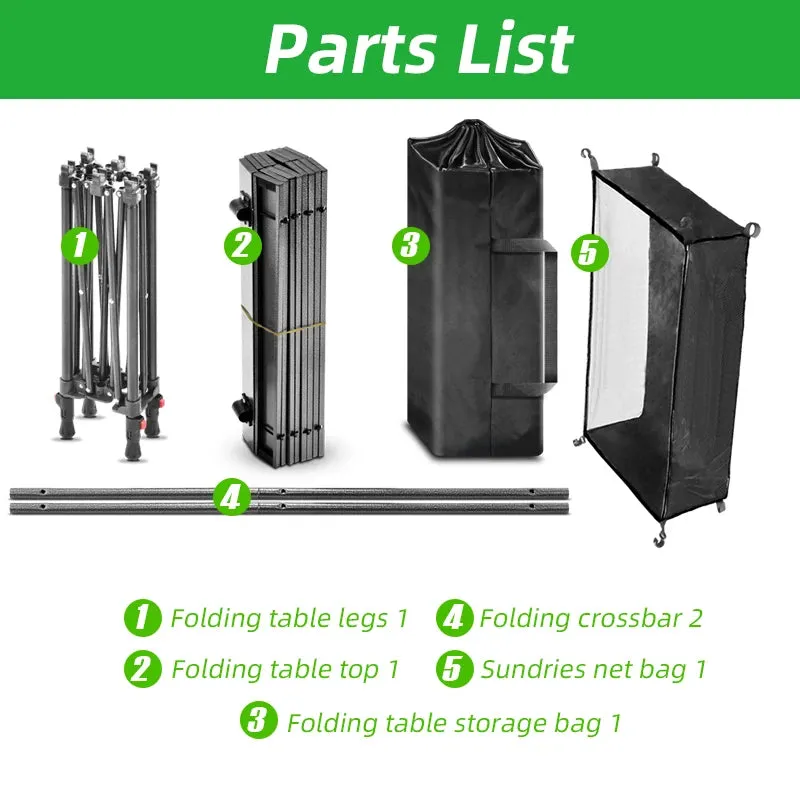 Camping Table Collapsible Folding Outdoor Furniture Barbecue Backpacking Nature Hike Lightweight Equipment Lifting Desk