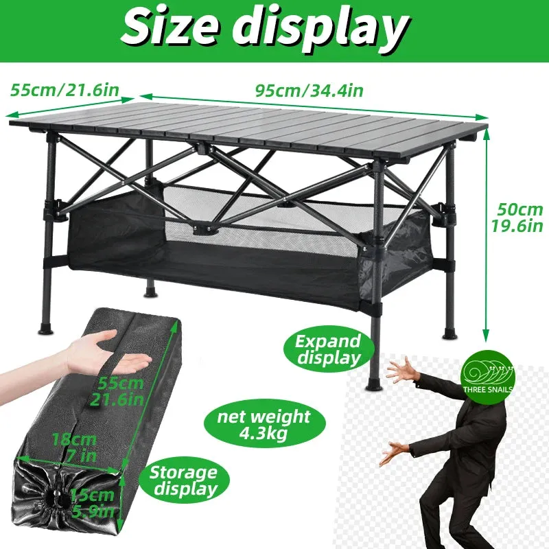Camping Table Collapsible Folding Outdoor Furniture Barbecue Backpacking Nature Hike Lightweight Equipment Lifting Desk