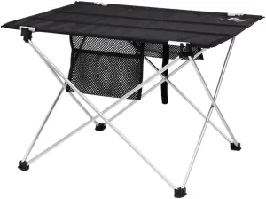 Camping Table Folding Tables Camping Folding Table Aluminum Alloy Folding Portable Picnic Camping Table with Aluminum Legs Roll Up Table Picnic Table Foldable Table, 57*42*38cm, Black