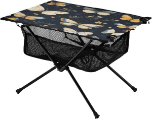 Camping Table Lightweight Portable Folding Table with Mesh Storage Net Butterfly Yellow Flower Ideal for Camping Hiking Beach Picnic Travel Backyard