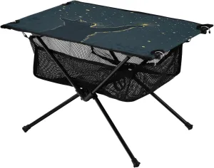 Camping Table Lightweight Portable Folding Table with Mesh Storage Net Galaxy Starry Sky Cat Ideal for Camping Hiking Beach Picnic Travel Backyard