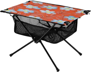 Camping Table Lightweight Portable Folding Table with Mesh Storage Net Poppy Flower Blue Orange Ideal for Camping Hiking Beach Picnic Travel Backyard