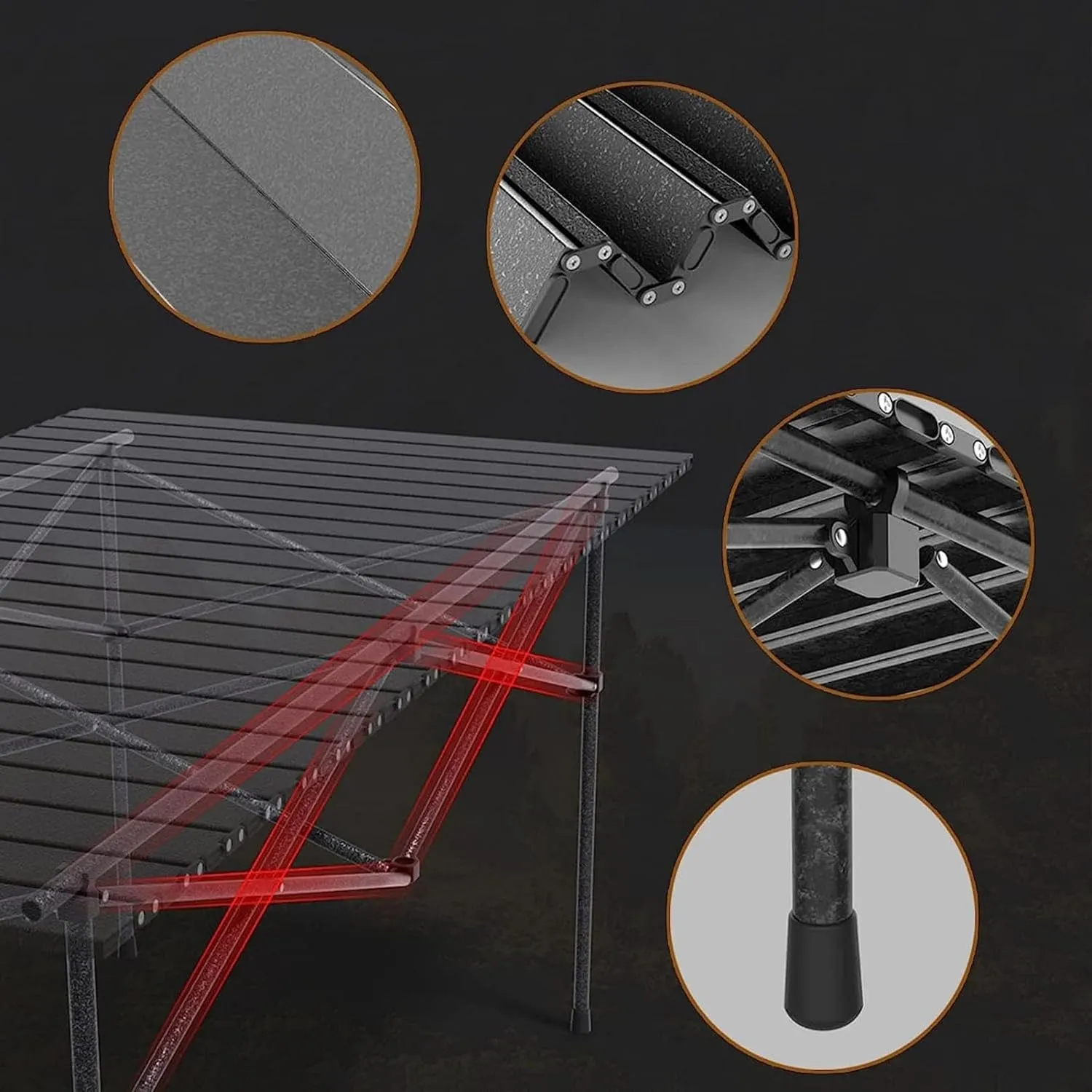 Camping Tables Foldable with Bag,Portable Picnic Folding,Lightweight Roll up Camp for Outside Travel BBQ Garden Sand