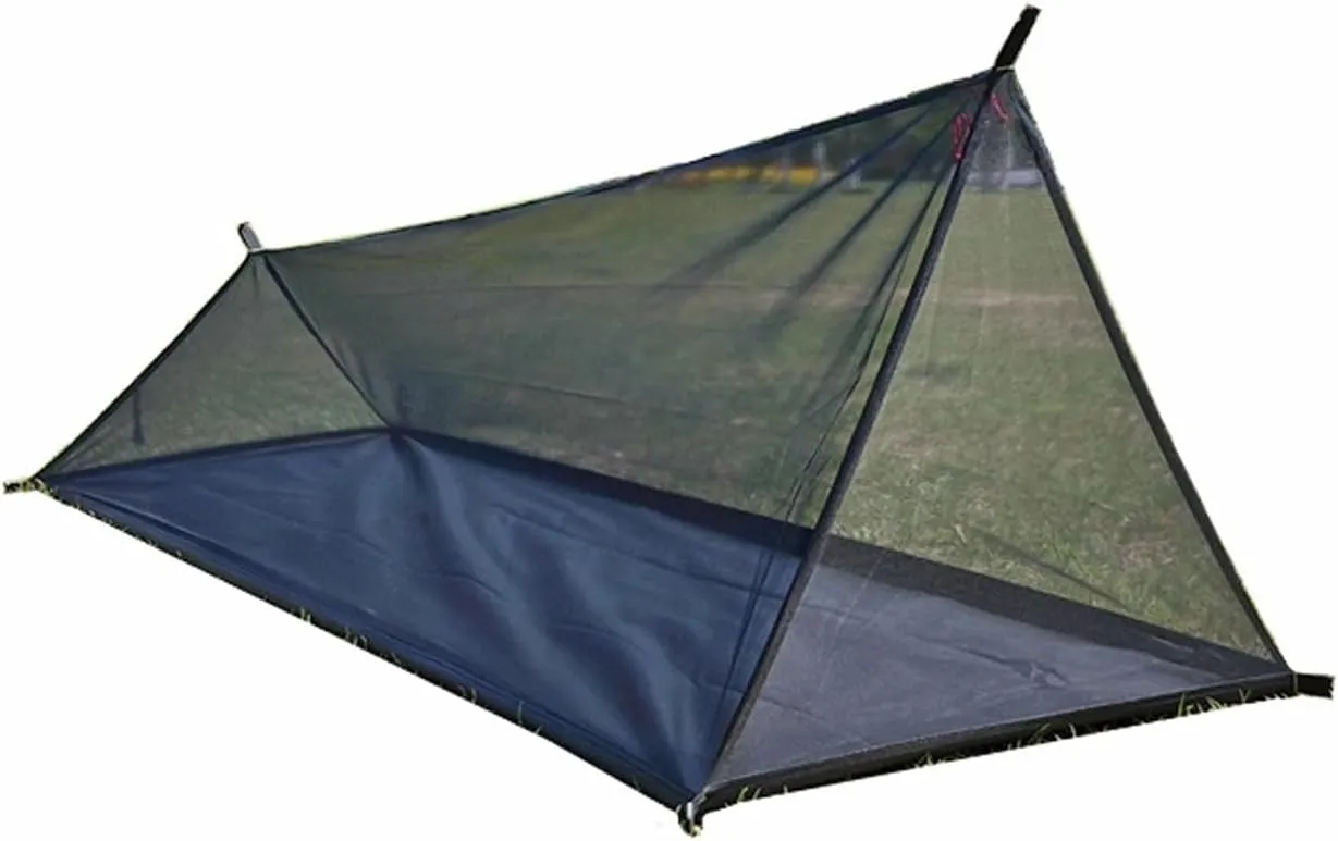 Camping Tent, 40D Yarn 1 Person Outdoor Adventure Breathable Backpacking Tent, Ligthweight Compact Portable Small for Hiking, Easy Setup, 220 x 65 x 60cm (Black)