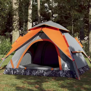 Camping Tent Dome 3-Person Gray and Orange Quick Release4,2KG