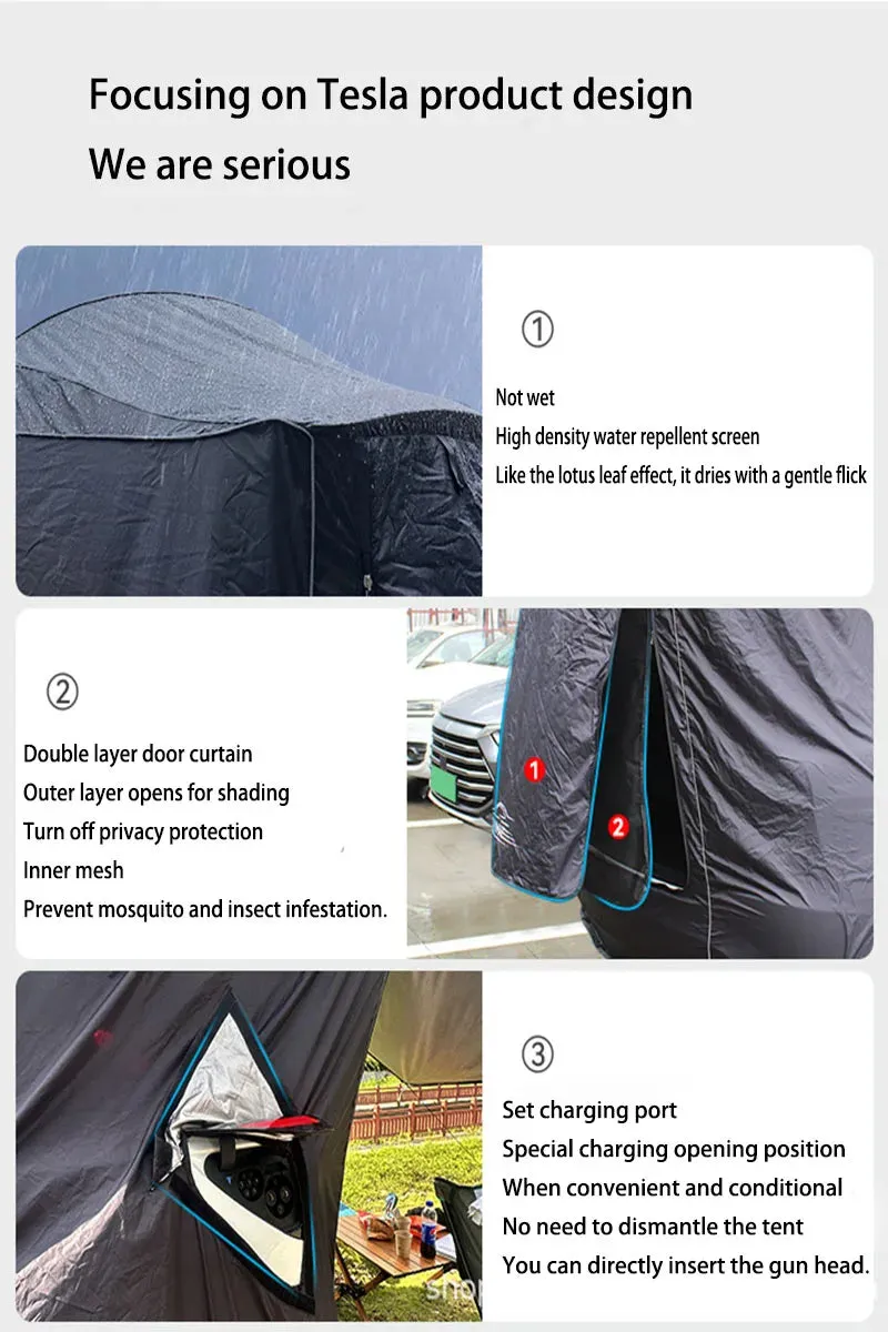 Camping Tent for Tesla Model Y - Tailgate Shade Awning Tent