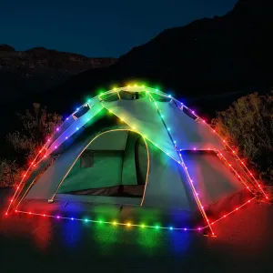 Camping Tent String Lights, 40Ft 120 LEDs 8 Modes Color Changing LED Rope Lights Battery Powered with Remote Control, Outdoor Waterproof LED Tent Light Great for Camping, Canopy, Hammock, Trampoline