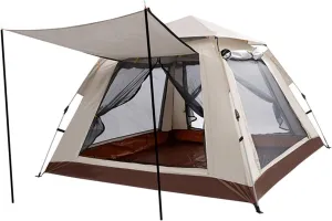 Camping Tent,Waterproof Quick Setup Lightweight Easy to Use Fiberglass Pole Ventilated with 4 Doors,Travel Tent Dome Tent