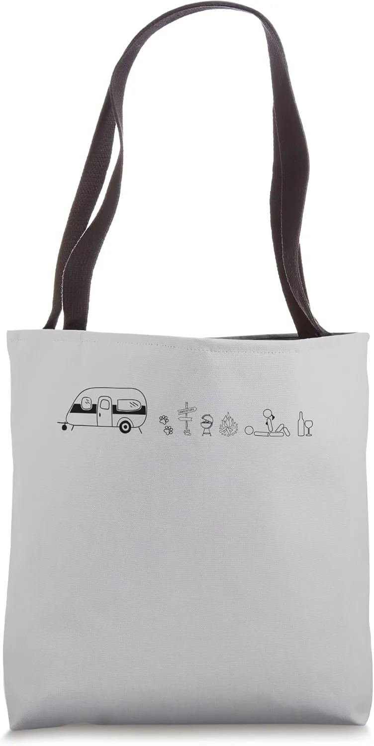 Camping Trailer Caravan Icons Tote Bag