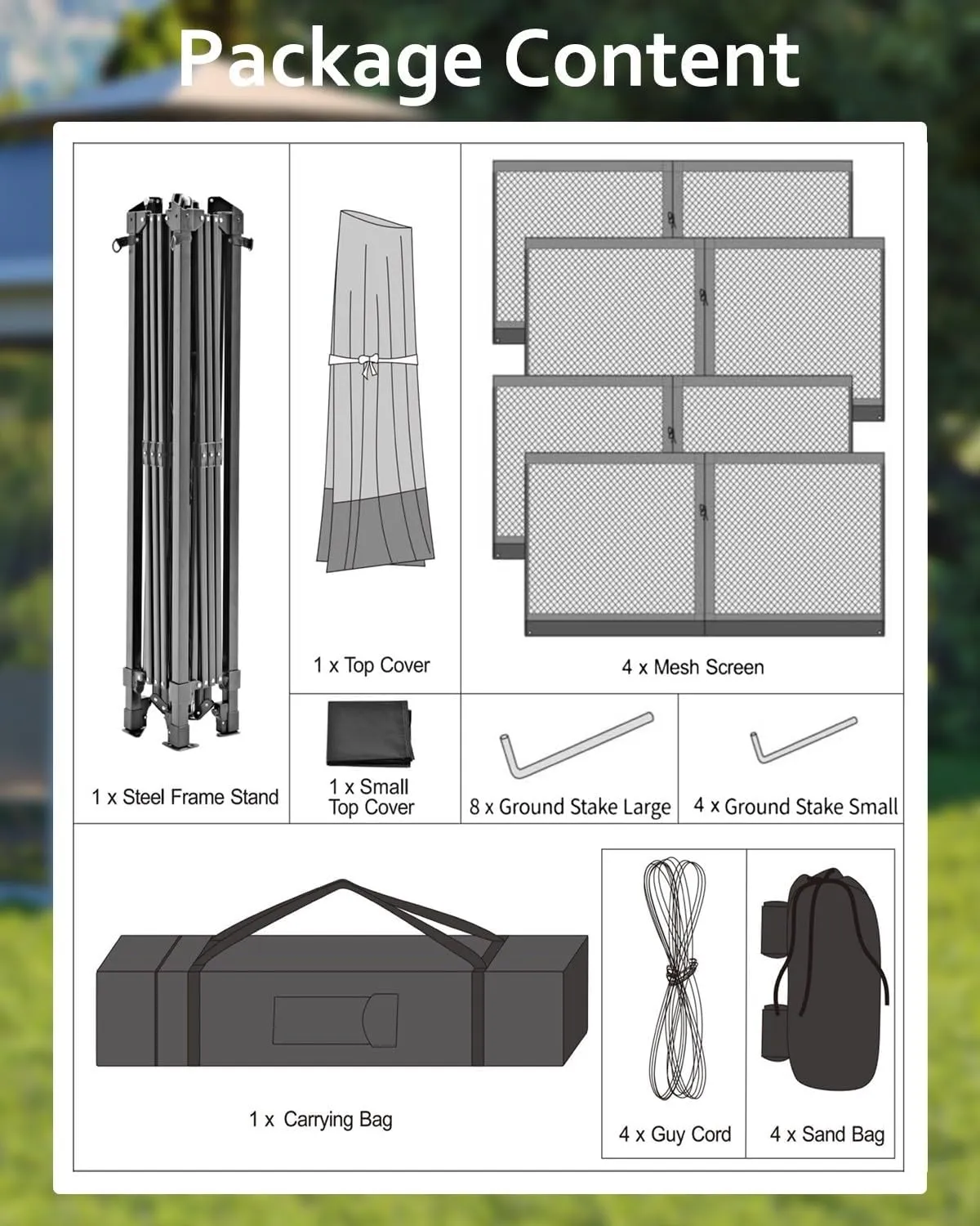 Canopy Tent 13x13, Pop Up Gazebo Tent Easy Setup with 4 Sand Bags for Backyard Garden Patio,Mosquito Netting & Height Adjustable - Green