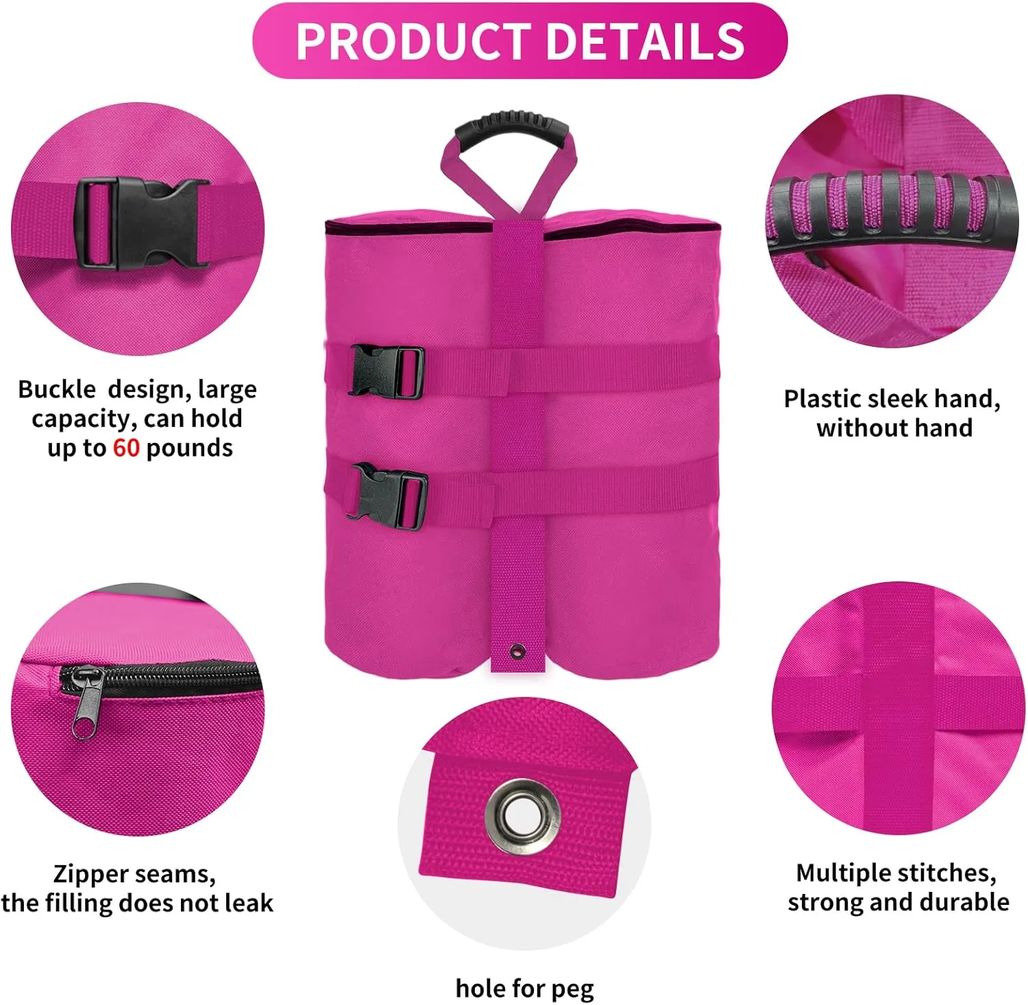 Canopy Weight Bags Set of 4, 1680D Heavy Duty Leg Canopy Weights Sand Bags for Pop up Canopy Tent,Instant Outdoor Sun Shelter Canopy,Patio Umbrella