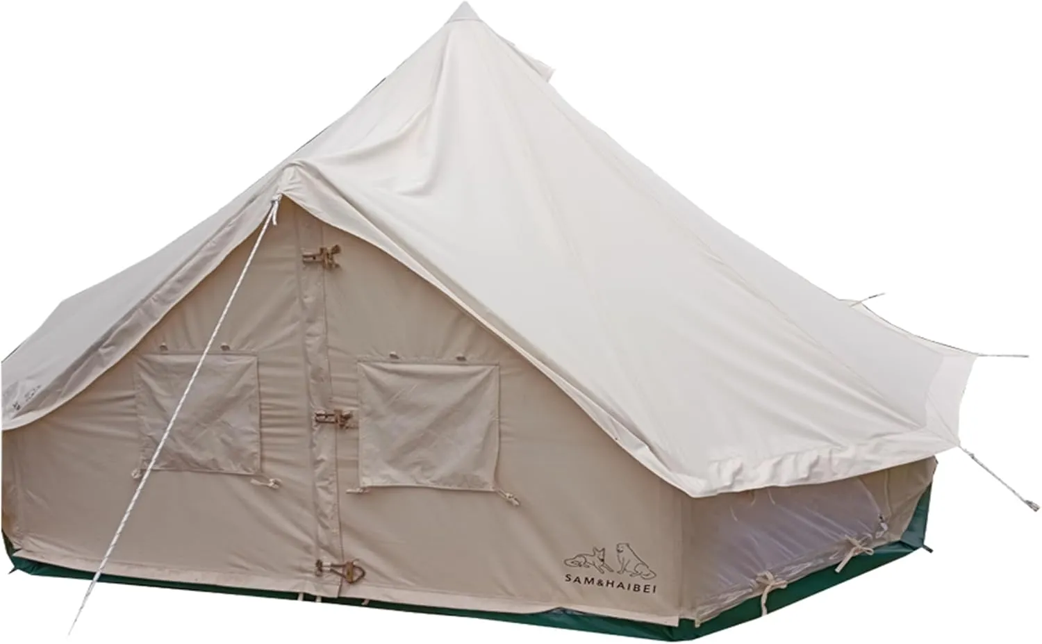 Canvas Bell Tent,4 Seasons Yurt Tent, Roomy Yurt Tent (13ft-16.5ft) with Zipped Removable Floor for Family Glamping Camping,Outdoor Hunting, or Party