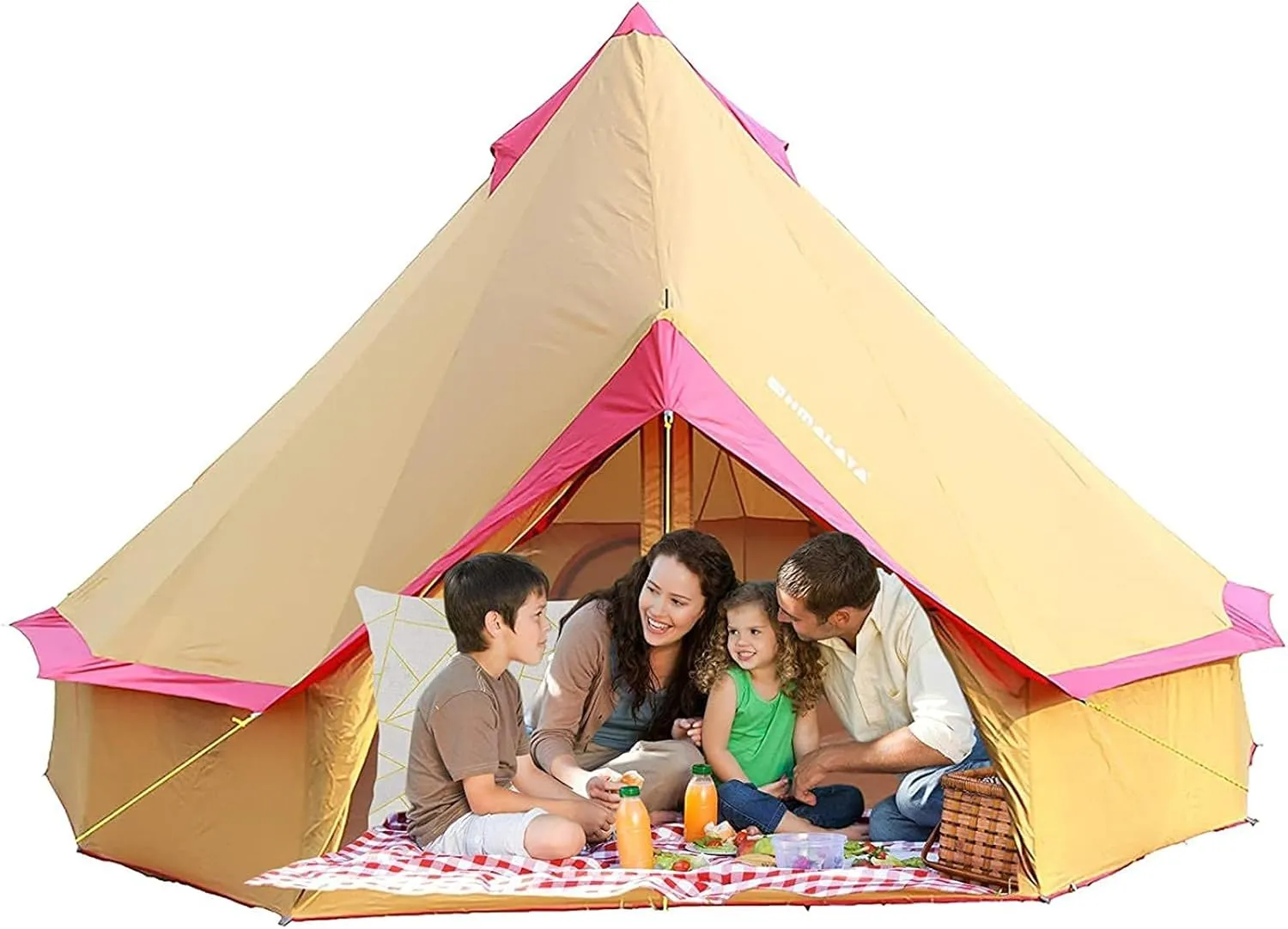 Canvas Tent with Stove Hole Cotton Canvas Tents Yurt Tent for Camping 4 Season Waterproof Tent for Family Camping Outdoor Glamping, Luxury Teepee