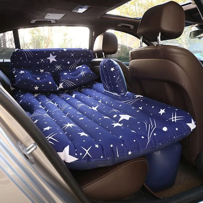 Car Air Mattress for Verano 2016–2021 (China), Inflatable Back Seat Sleeping Pad with Pump & 2 Pillows, Folding Portable Camping Bed for Travel& Road Trips,Blue