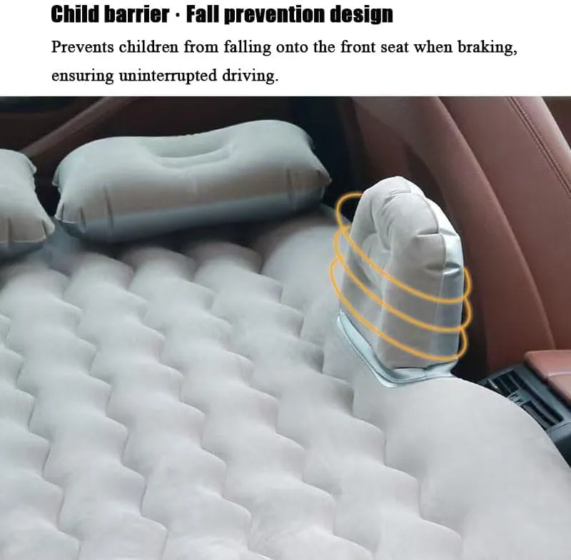 Car Air Mattress for VW Taigun 2021-2024, Inflatable Back Seat Sleeping Pad with Pump & 2 Pillows, Folding Portable Camping Bed for Travel& Road Trips,Black
