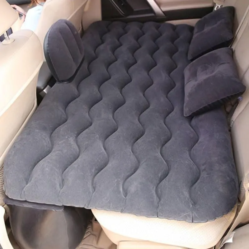 Car Air Mattress for VW Taigun 2021-2024, Inflatable Back Seat Sleeping Pad with Pump & 2 Pillows, Folding Portable Camping Bed for Travel& Road Trips,Black