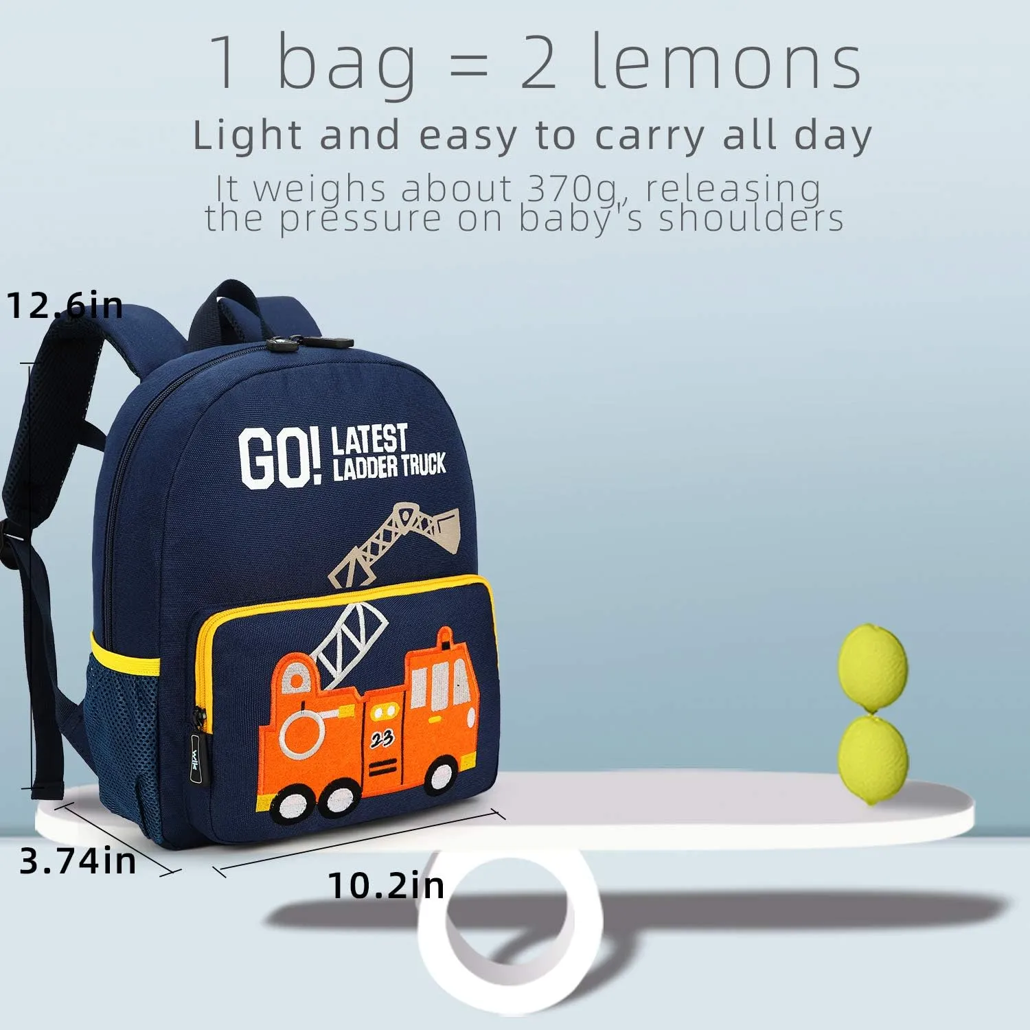 Car Dinosaur Kids Toddler Backpack for Boys and Girls Children Waterproof Preschool Bag(Excavator)