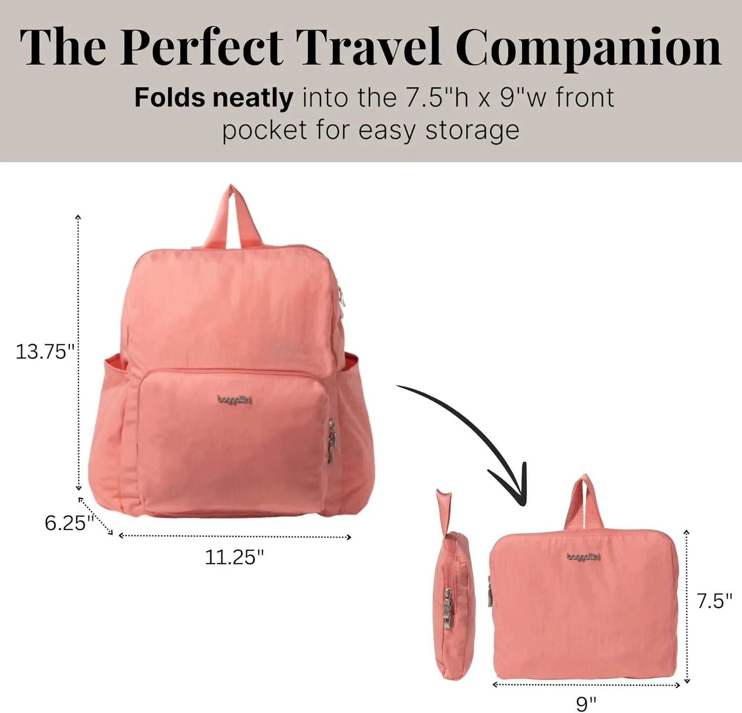 Carryall Packable Lightweight Travel Backpack 14x11" Folding Compact Nylon Washable Weekender Daypack w/Luggage Sleeve