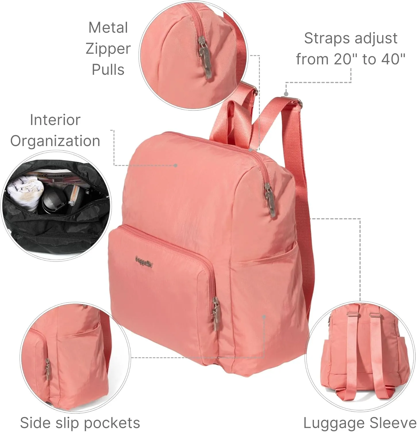 Carryall Packable Lightweight Travel Backpack 14x11" Folding Compact Nylon Washable Weekender Daypack w/Luggage Sleeve