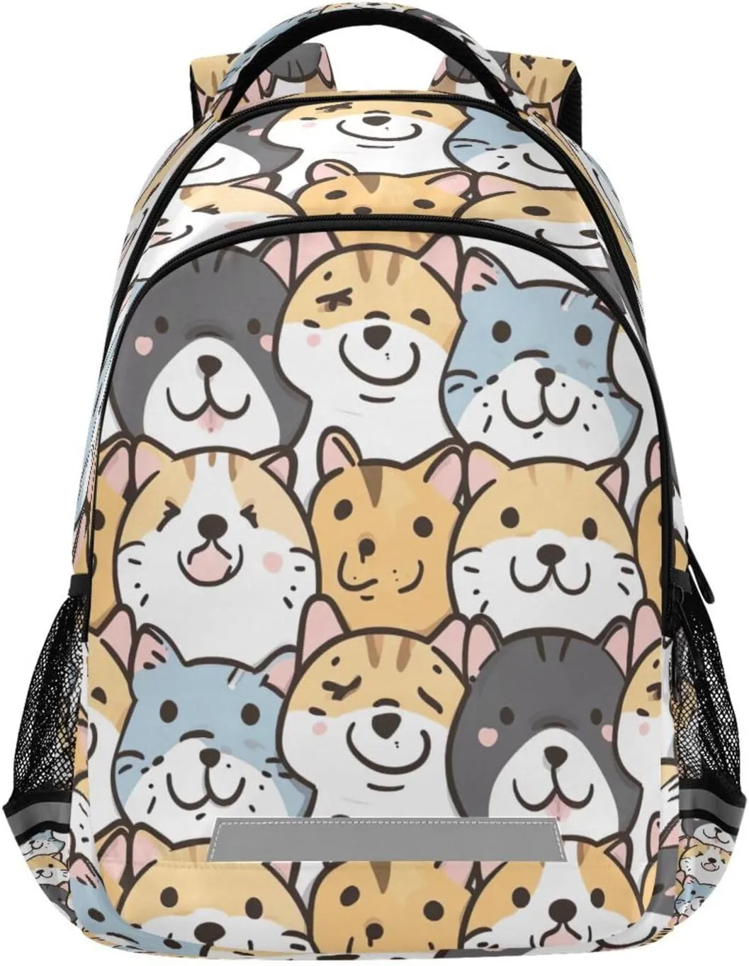 Cartoon Dogs Cats Design Waterproof Backpack - Casual Outdoor Sports Daypack with Ergonomic Shoulder Straps#297