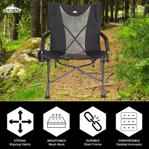 Cascade Mountain Tech Folding Camp Chair for Camping, Beach, Picnic, Barbqeues, Sporting Events with Carry Bag