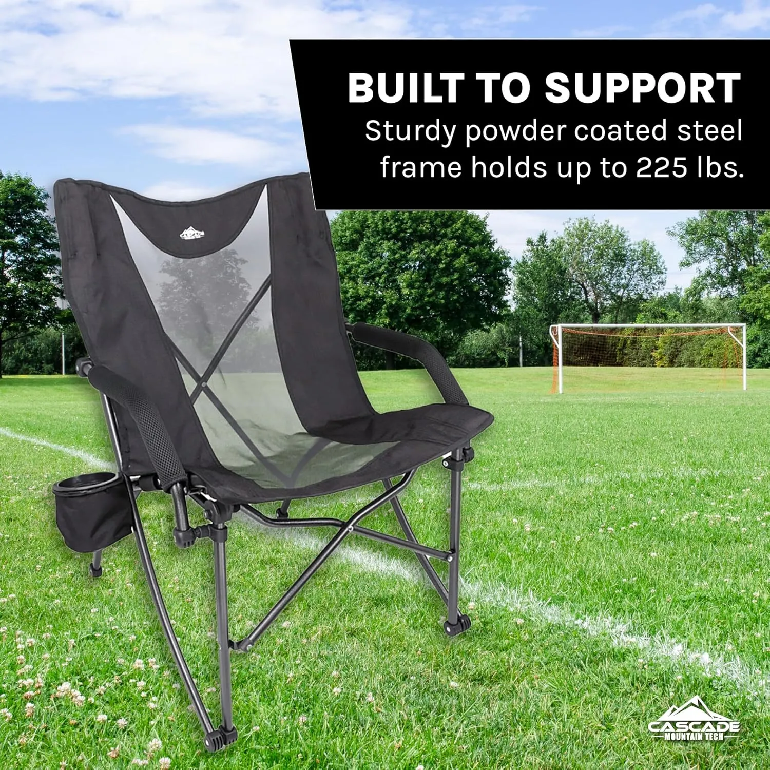 Cascade Mountain Tech Folding Camp Chair for Camping, Beach, Picnic, Barbqeues, Sporting Events with Carry Bag