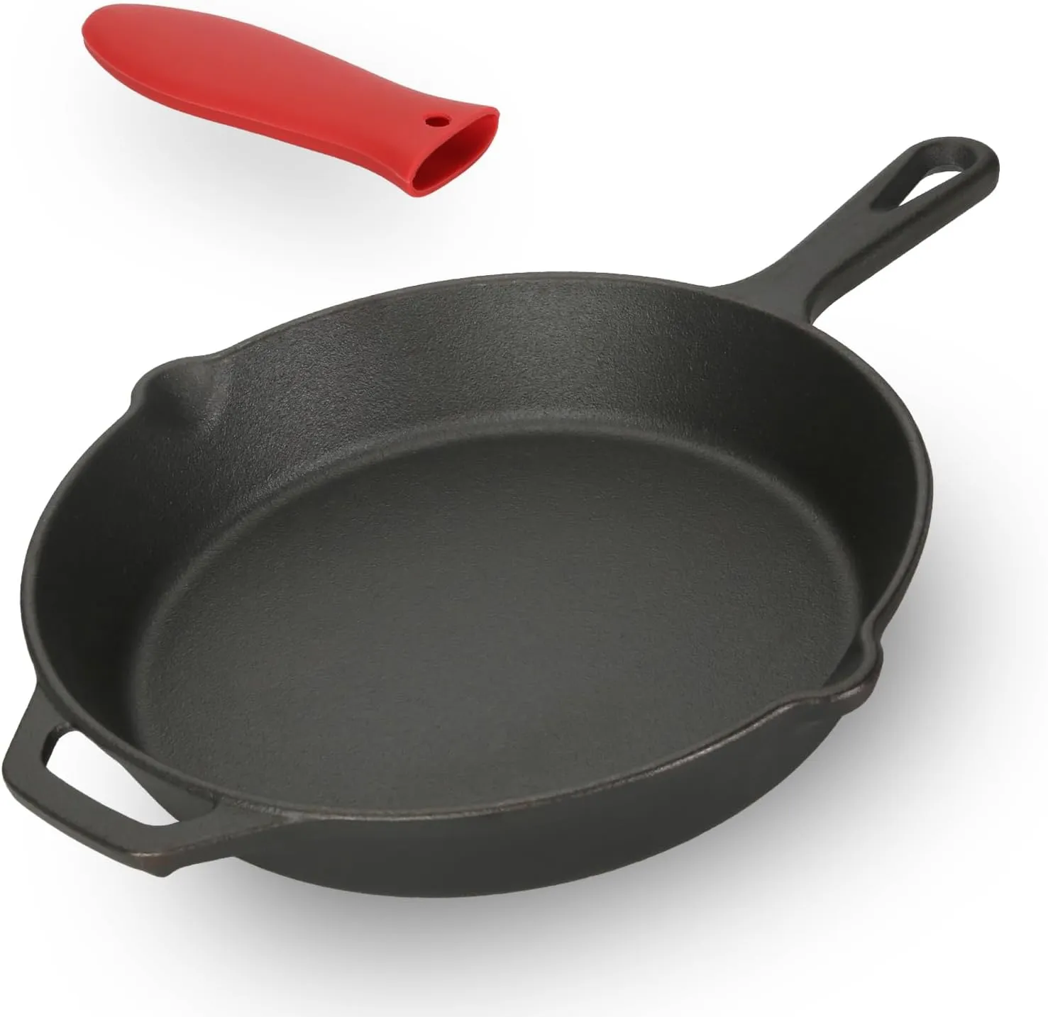 Cast Iron Skillet, 10.25 Inch Pre-Seasoned Frying Pan with Silicone Hot Handle Holder - Versatile for Oven, All Stovetop, Grill, Campfire - Searing, Sautéing, Broiling, Frying