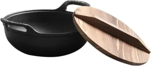 Cast Iron Skillet Pan Skillet Ergonomic Handle Non-stick Pot Easy Cleaning