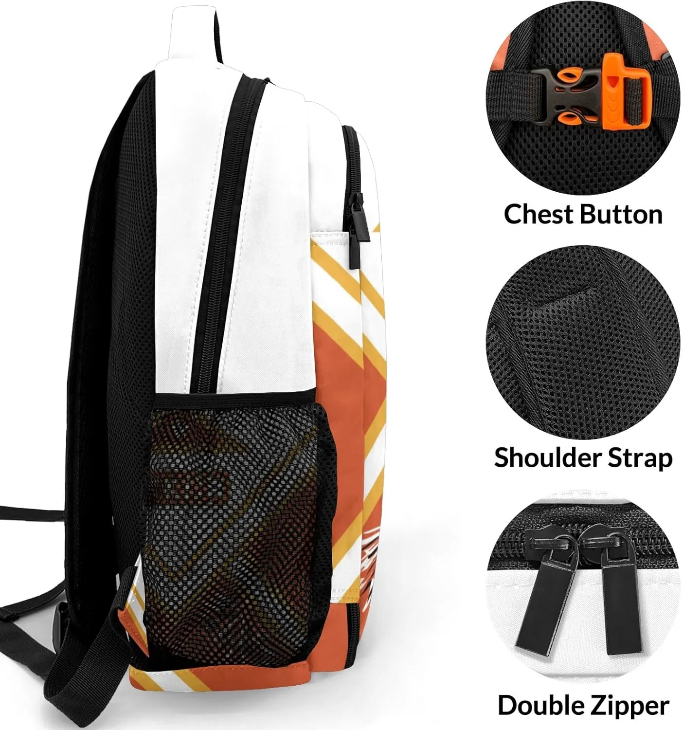 Cheer Cheerleader Orange Backpack Waterproof Shoulder Laptop Bag for Sport Competition Training Coach Gift