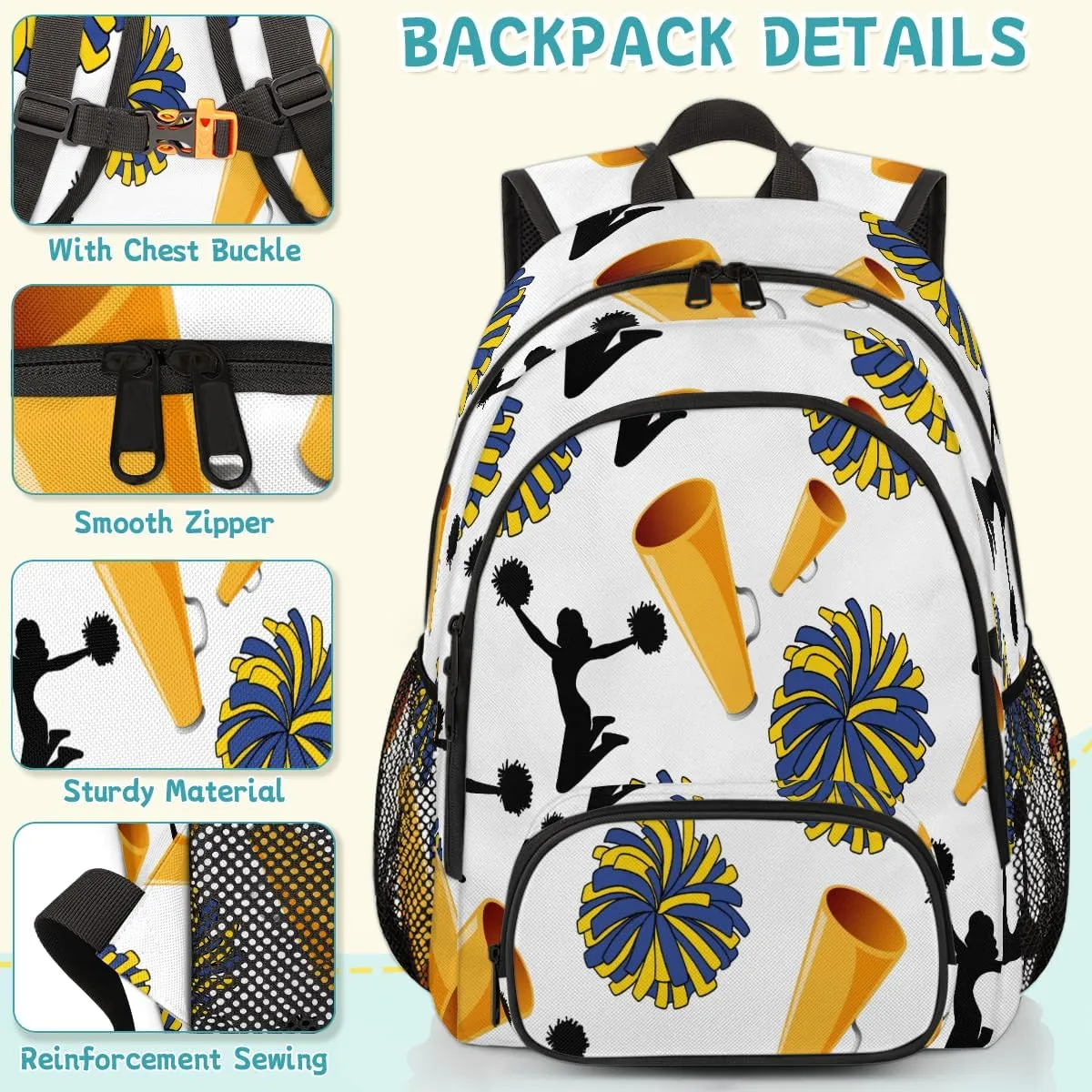 Cheerleader Carry on Travel Backpack for Women Men Water resistant Lightweight Rucksack Backpack for Weekender Casual Work Hiking Cheer Purple