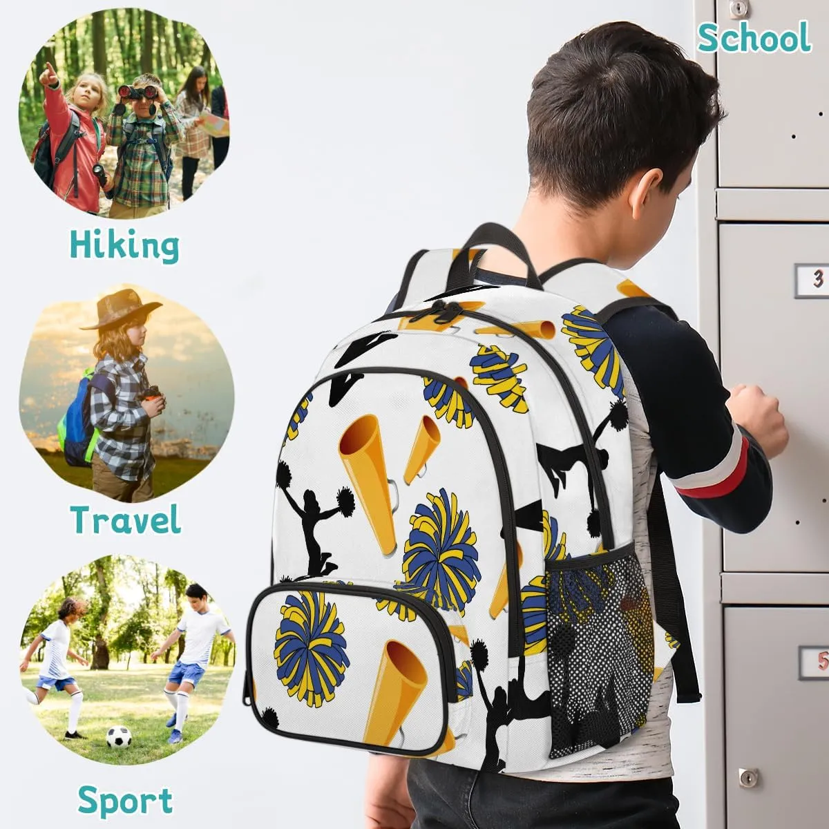 Cheerleader Carry on Travel Backpack for Women Men Water resistant Lightweight Rucksack Backpack for Weekender Casual Work Hiking Cheer Purple