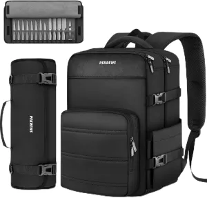 Chef Backpack with Knife Roll Bag, 40  Slots Pockets for Knives Laptop and Kitchen Utensils Storage, Water-resistant Professional Chef Knife Case Gifts for Men and Women, Black