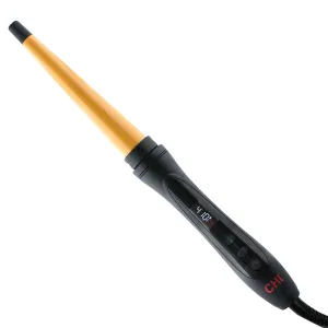 CHI Textured Ceramic Styler Tapered Wand, Clamp-Free Curling Wand, Creates Frizz-Free Curls, 410F Maximum Temperature, 1/2" - 1" Tapered Iron