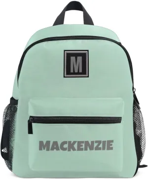 CHIFIGNO Monogram Personalized Horizon Blue Kids Travel Bag, Lovely Preschool Backpack with Chest Strap