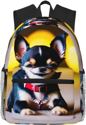 Chihuahua Dog College Backpack For Women Men,Lightweight Travel Bag Backpack With Pockets