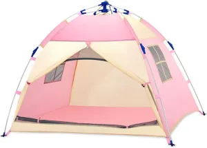 Child Camping Tent Automatic Speed Throwing Pop Up Small Tent with Carry Bag Lightweight Tent with Stakes for Camping Traveling Backpacking Hiking Outdoors, 1