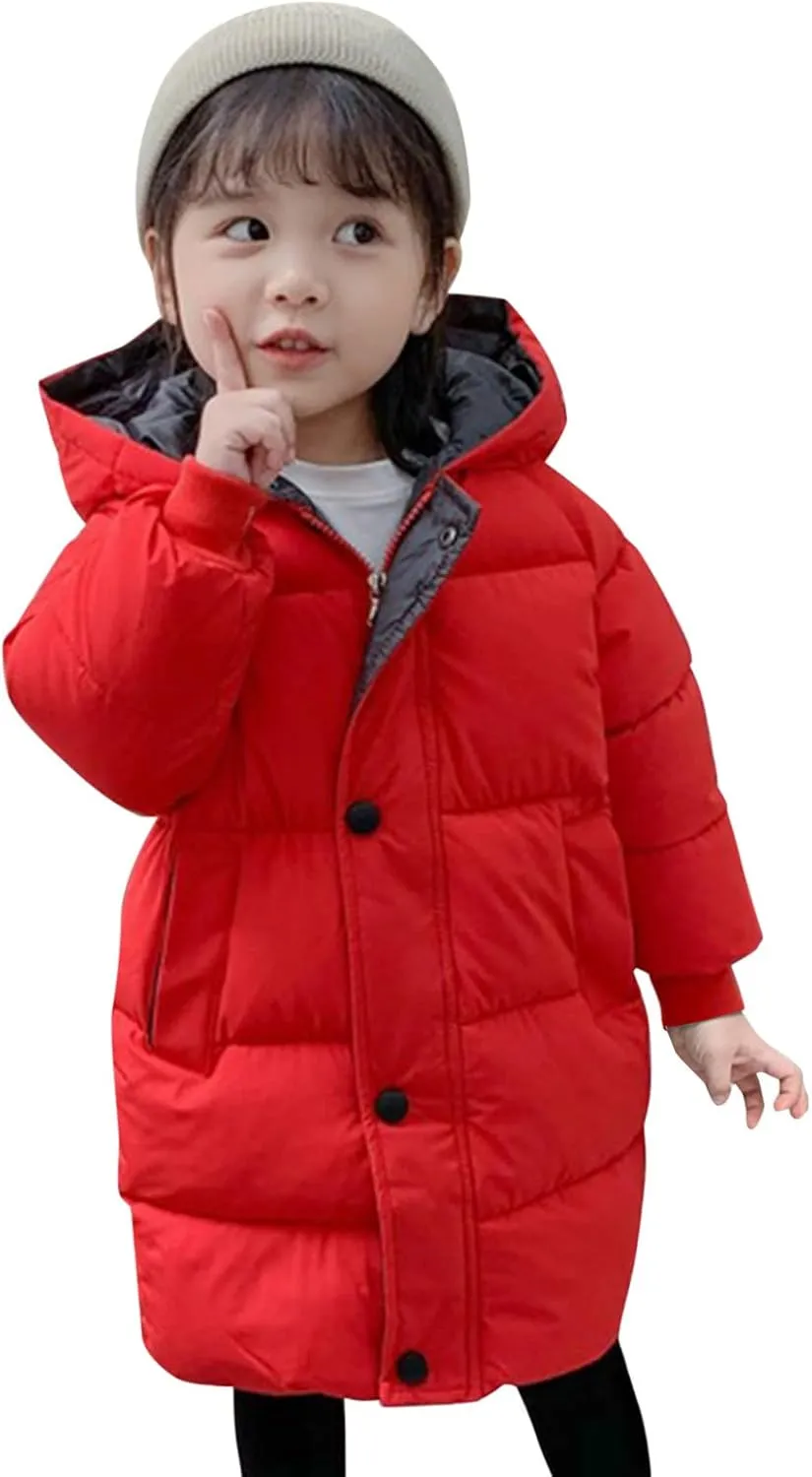Child Kids Girls Winter Warm Jackets Puffer Padded Jacket Down Jacket Snowsuit Hooded Windbreaker