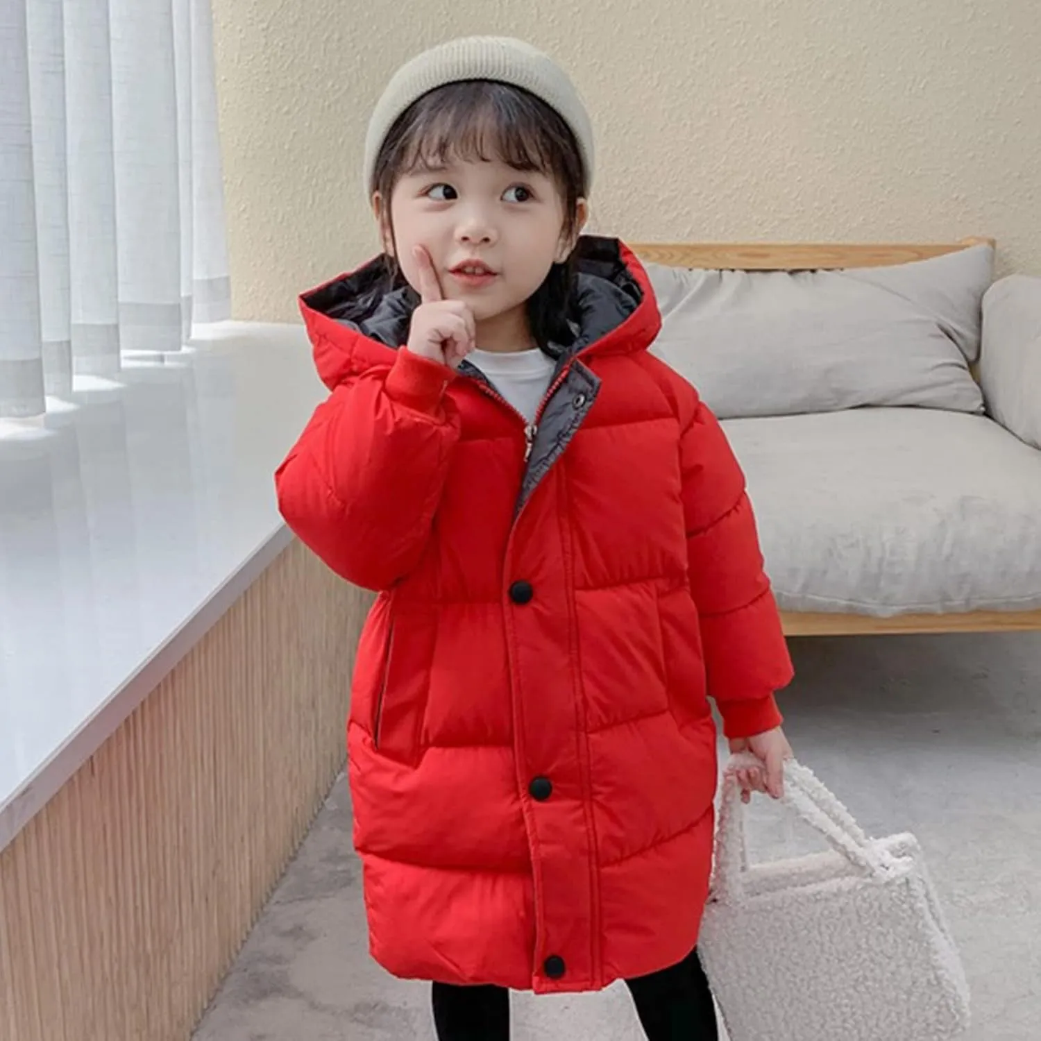 Child Kids Girls Winter Warm Jackets Puffer Padded Jacket Down Jacket Snowsuit Hooded Windbreaker